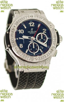 Hublot Big Bang Swiss Watch with Diamonds Embedded Case and Bezel