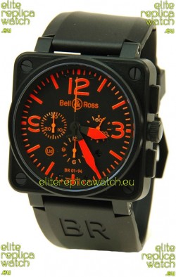 Bell and Ross BR01-94 Edition Swiss Replica Automatic Watch in Orange Markers