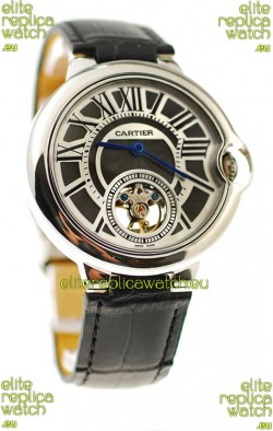 Ballon Bleu De Cartier flying Tourbillon Japanese Replica Steel Watch 