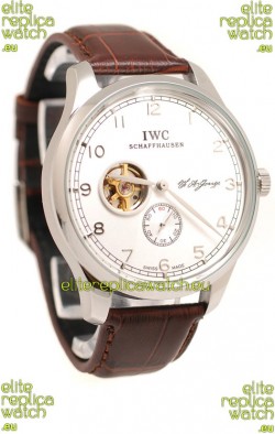 IWC Portuguese Regulateur Tourbillon Japanese Watch in Brown Strap
