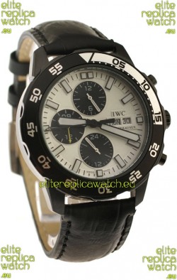 IWC Aquatimer Chronograph Japanese Replica PVD Watch in White Dial