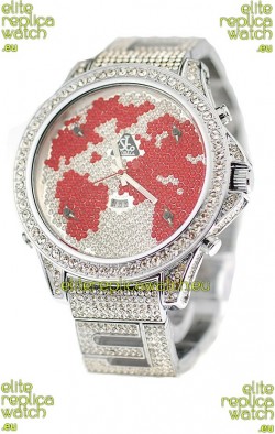 Jacob & Co Diamond Japanese Replica Watch in Red/White Dial