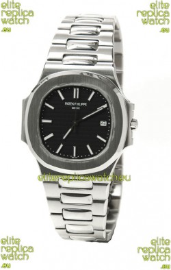 Patek Philippe Nautilus Mens Swiss Replica Watch in Black Dial