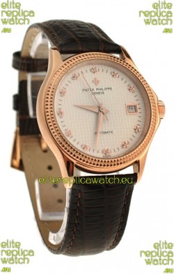 Patek Philippe Geneve Replica Pink Gold Watch 