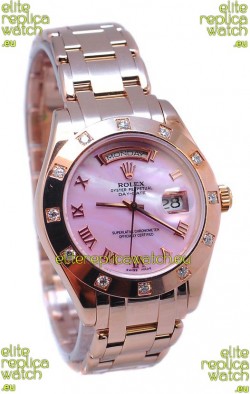 Rolex Day Date Pink Mother of Pearl Japanese Replica Watch
