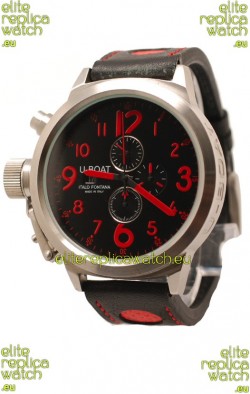 U-Boat Flightdeck Japanese Replica Watch in Black Dial