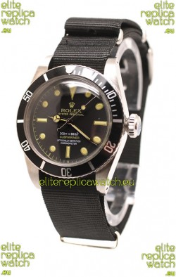 Rolex Submariner Swiss Watch Black Nylon Strap Watch