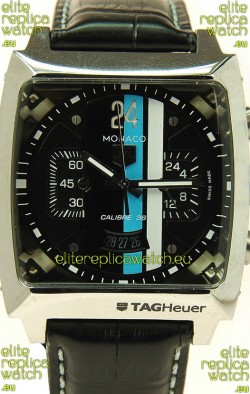 Tag Heuer Monaco Swiss Structure Japanese Replica Watch in Black Dial
