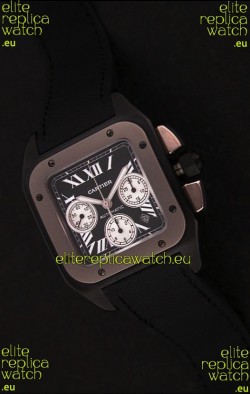 Cartier santos Swiss Replica Watch in Black Dial