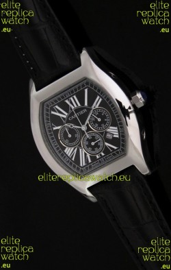 Cartier Tortue Japanese Replica Watch in Black Strap