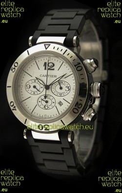 Cartier Pasha de Japanese Replica Watch in White Strap
