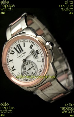 Calibre De Cartier Japanese Automatic Replica Watch in Two Tone