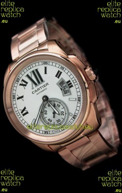 Calibre De Cartier Japanese Automatic Replica Watch in Rose Gold 