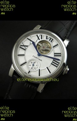 Ballon De Cartier Flying Tourbillon Japanese Replica Watch - Black Strap