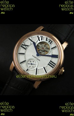 Ballon De Cartier Flying Tourbillon Japanese Replica Watch - Pink Gold Case