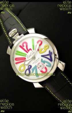 Gaga Milano Italy Japanese Replica Watch in Black Strap