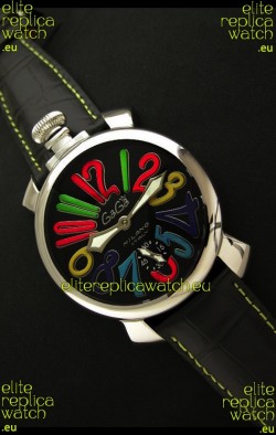 Gaga Milano Italy Japanese Replica Watch in Black Dial
