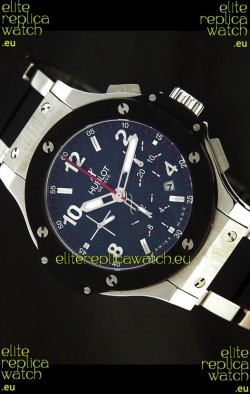 Hublot Big Bang Steel/Rubber Strap in Black Dial Ceramic Bezel