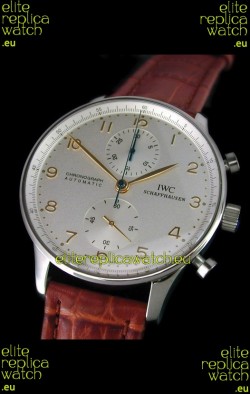 IWC Portuguese Chronograph Swiss Replica Watch in White Dial