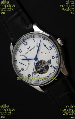 IWC Portuguese FA Jones Japanese Replica Watch in White Dial with Tourbillon