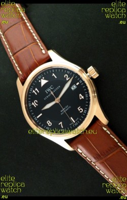 IWC Fliegeruhr International Watch Co. Swiss Automatic Rose Gold Watch in Black Dial