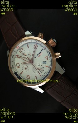 Mont Blanc UTC Japanese Replica Watch in Gold Bezel