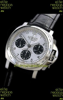 Panerai Luminor Flyback Automatic Swiss Watch in Silver Dial