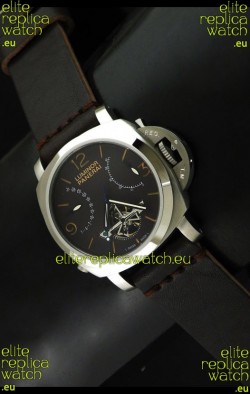 Luminor Panerai Japanese Replica Tourbillon Watch in Black Dial