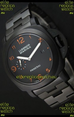 Panerai Luminor Marina Japanese Replica Watch in Orange Markers