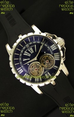 Roger Dubuis Chronoexcel Japanese Replica Automatic Watch in Blue Dial
