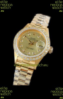 Rolex Datejust Ladies Swiss Replica Gold Watch