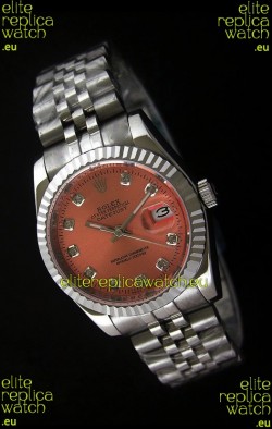 Rolex Datejust Mens Japanese Replica Watch in Orange Dial