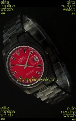 Rolex Datejust Japanese Replica PVD Watch in Red Dial