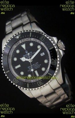 Rolex Sea-Dweller Deepsea Swiss Replica Steel Watch in Black Dial