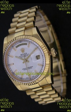 Rolex Day Date Just Japanese Replica Yellow Gold Watch 
