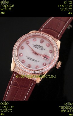 Rolex DateJust Japanese Mens Replica Watch in Mop White Dial
