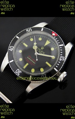Rolex Submariner Swiss Replica Watch in Domed Crystal Black Nylon Strap