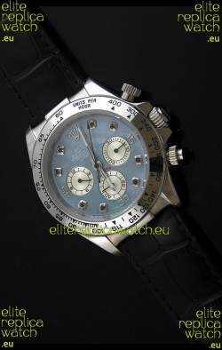 Rolex Daytona Japanese Replica Steel Watch in Light Blue Dial