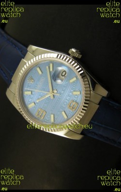Rolex Replica Datejust Swiss Replica Watch - 37MM - Blue Dial/Strap