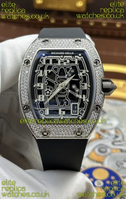 Richard Mille RM67-01 Extra-Flat Steel Diamonds Studded Super Clone Watch 