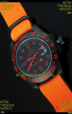 Rolex Explorer II Bamford Stealth and Flame Edition Navy Nylon Strap Replica Watch