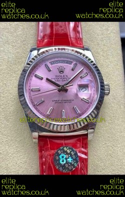Rolex Day Date 128236 Stainless Steel Pink Dial Super Clone Watch 