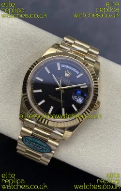 Rolex Day Date 228238 Yellow Gold Black Dial Super Clone Watch 