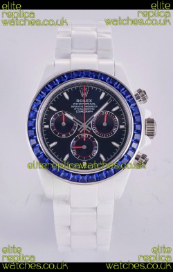 Rolex Daytona AET White Ceramic Dark Blue Dial 4130 Movment Super Clone Watch 