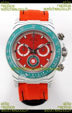 Rolex Daytona DiW RG Course Edition White Carbon Red Dial Super Clone Watch 