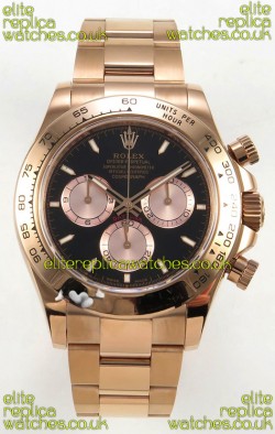 Rolex Daytona 126505 Rose Gold Black Dial FREE SPRUNG MVMT Super Clone Watch 