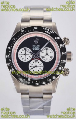 Rolex Daytona Paul Newman Blaken Black Dial Custom Modded 4130 Mvnt Swiss Replica