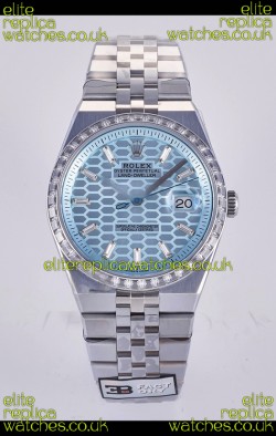 Rolex Land-Dweller 127336 Ice Blue Honeycomb Diamonds 40MM Super Clone Watch 