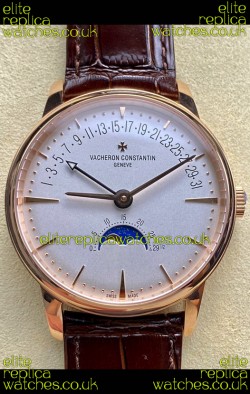Vacheron Constantin Patrimony Moonphase Rose Gold White dial Swiss Replica Watch 
