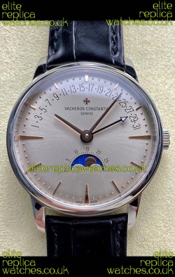 Vacheron Constantin Patrimony Moonphase Stainless Steel Champange Dial Swiss Replica Watch 